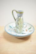 A Denby 'Glyn Colledge' pattern pitcher having shaped handle, h24cm, sold together with a similar