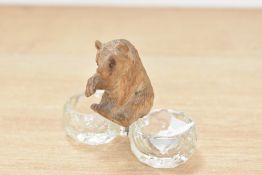 A black forest style salt and pepper bowl, h7cm