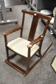 A child's vintage rocking chair, seat h30cm x back rest h61cm