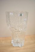 A large 'Ice Block' glass vase by Tapio Wirkkala, signed to reverse, h34cm