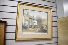 After Phil Hobbs (British) a countryside landscape, signed bottom right, framed under glass, width