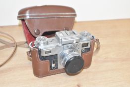 A Kiev 4 35mm camera with a 53mm f2 lens.