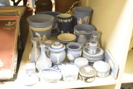 A quantity of Wedgwood Jasper ware, to include vases, plates and trinkets