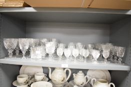 A quantity of Stuart cut crystal glasses, sold together with Edinburgh crystal tumblers ect