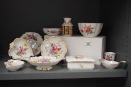 A Royal Crown Derby 'Posies' pattern trinket dish having scalloped edges, w12.5cm, sold together