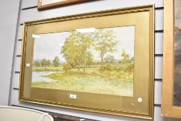 fter George Oyston(1861-1937), watercolour print, landscape scene, signed bottom left, 74cm x 46cm