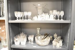 A quantity of cut crystal glasses, to include sherry glasses and tumblers, sold together with a