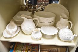 A late 20th century St Michael part tea / dinner service, having a textured foliage pattern on a