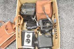 A 1950's Barnet Ensign Fulvue camera, sold together with a Ilford Envoy style 3 ect