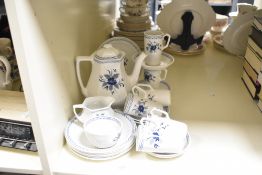 An Adams English Iron Stone coffee service decorated with floral patterns, to include tea pot,