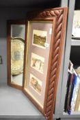 A picture frame containing 3 postcards of Cleveleys Promenade and tennis park, h58cm, sold