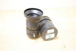 Two TV Zoom lenses. A Takumar 12-72mm f1.4 lens, very rare and an unbranded 12.5-50mm f1.8.