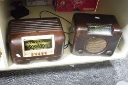 A Bush vintage bakelite radio, L32cm, sold together with 1 other
