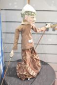 Two Indonesian handcrafted Wayang or puppets, largest h55cmcm *Wayang puppets have been a part of