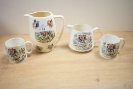 A Windecombe pottery jug decorated with caricature figures, to include Old Uncle Tom and Harry Hawk,