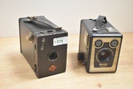 Two Box Cameras, A Brownie Six-20 Model C and an Agfa