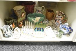 A quantity of ceramic toast racks, sold together with a Wade pencil holder and an Ironstone