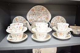 A Minton bone china 'Haddon Hall' pattern part dinner/tea service comprising eighteen pieces