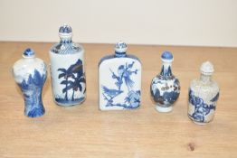 A group of Chinese porcelain snuff bottles, largest h10.5cm