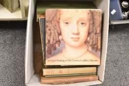 A box containing various books, to include The Museum of Modern Art and 100 Great Paintings in the