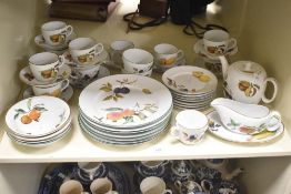 A Royal Worcester fine bone china part dinner service, to include tea pot, plates and saucers ect