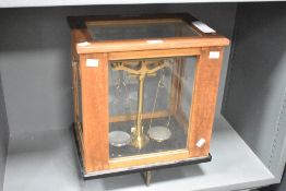 A 20th century analytical balance instrument, w37cm