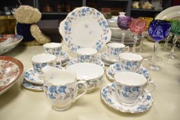 A Royal Alber 'Morning Glory' pattern fine bone china tea service, decorated with gilt edges and