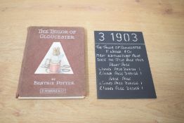 Children's. Potter, Beatrix - The Tailor of Gloucester. London: Frederick Warne and Co. First