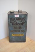 A vintage Duckhams Adcol NP Motor Oil Can