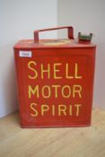 A Shell Motor Spirit Fuel can with brass cap