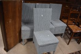 A set of four Lloyd Loom art deco dining chairs, originally from Midland Hotel , Morecambe