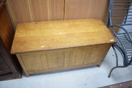 Alan Grainger (Acornman) Yorkshire school Arts & Crafts oak four panel coffer, of traditional
