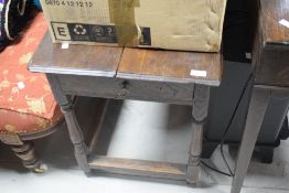 A period oak low occasional table having frieze drawer, approx. 71 x 50cm