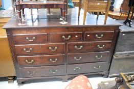 An impressive mahogany Lancashire mule chest, the moulded rectangular top lifting to reveal internal