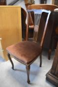 An Edwardian mahogany salon/dining chair