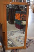 A golden oak frame full length wall mirror , approx. 115 x 54cm