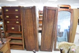 A Victorian mahogany triple wardrobe, disassembled