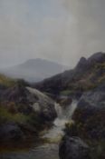 Frederick John Widgery (British 1861-1942) watercolour, heathland stream, sighed lower left,