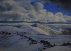 *Local Interest* Jill M Aldersley (British 1943 - 2007) 'Kentmere Fells in Winter' Watercolour, A