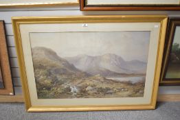 Artist unknown 20th century English school watercolour pastoral scene possibly the Highlands of