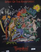 After Tatipai Barsa & Zane Saunders (Australian contemporary) colour print on material Spirit of The