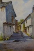 *Local Interest* M. Hulbert (British Contemporary) Watercolour 'A Street in Hawkshead' a view of
