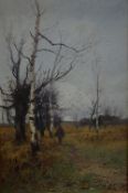 William Manners (British 1860-1930) oil on board, figure on a rural pathway, signed lower right