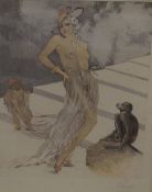 After Edouard Jules Chimot (French 1880-1959) a set of three coloured prints, studies of the naked