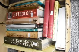 An assortment of books including titles 'Canaletto' Paul Elek and 'Sailing to Byzantium' Osbert