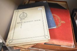 An assortment of books to include 'King Albert's Book' etc.