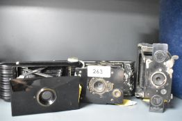 Three Cameras a Kodak Jiffy VP, a Kodak No2 Pocket Autographic, and a Houghton Butcher Ensignette