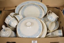 A Royal Doulton Hampton Court part dinner/tea service including tureens, plates and teapot etc. (