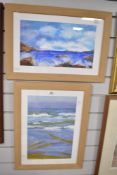 Diana T (British 20th/21st century) watercolours, two attractive and colourful coastal scene