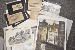 An assortment of sketches and similar including places 'Scarborough' and 'Whitby' etc.